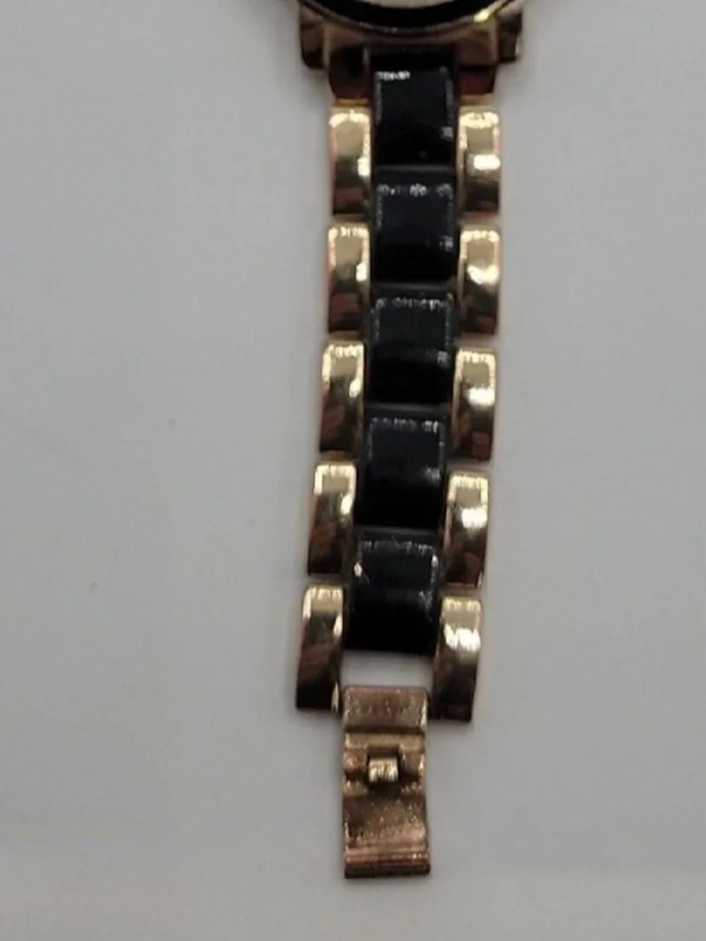 Kardashian Kollection Two-Tone Gold & Black Quartz Link Bracelet Watch - Tested